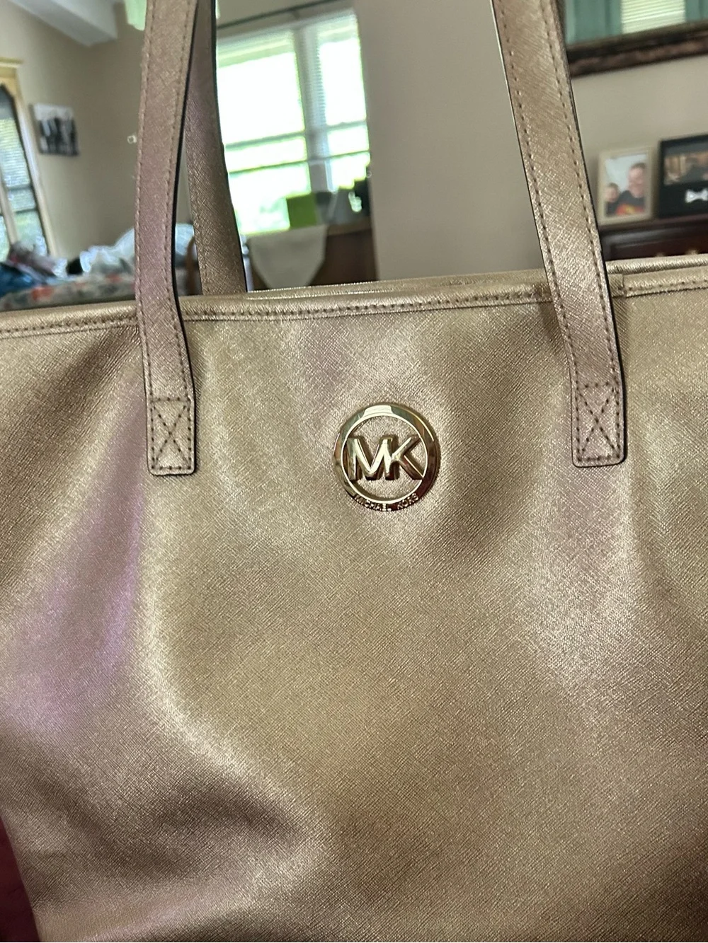 Michael Kors Metallic Gold Tote with MK Emblem